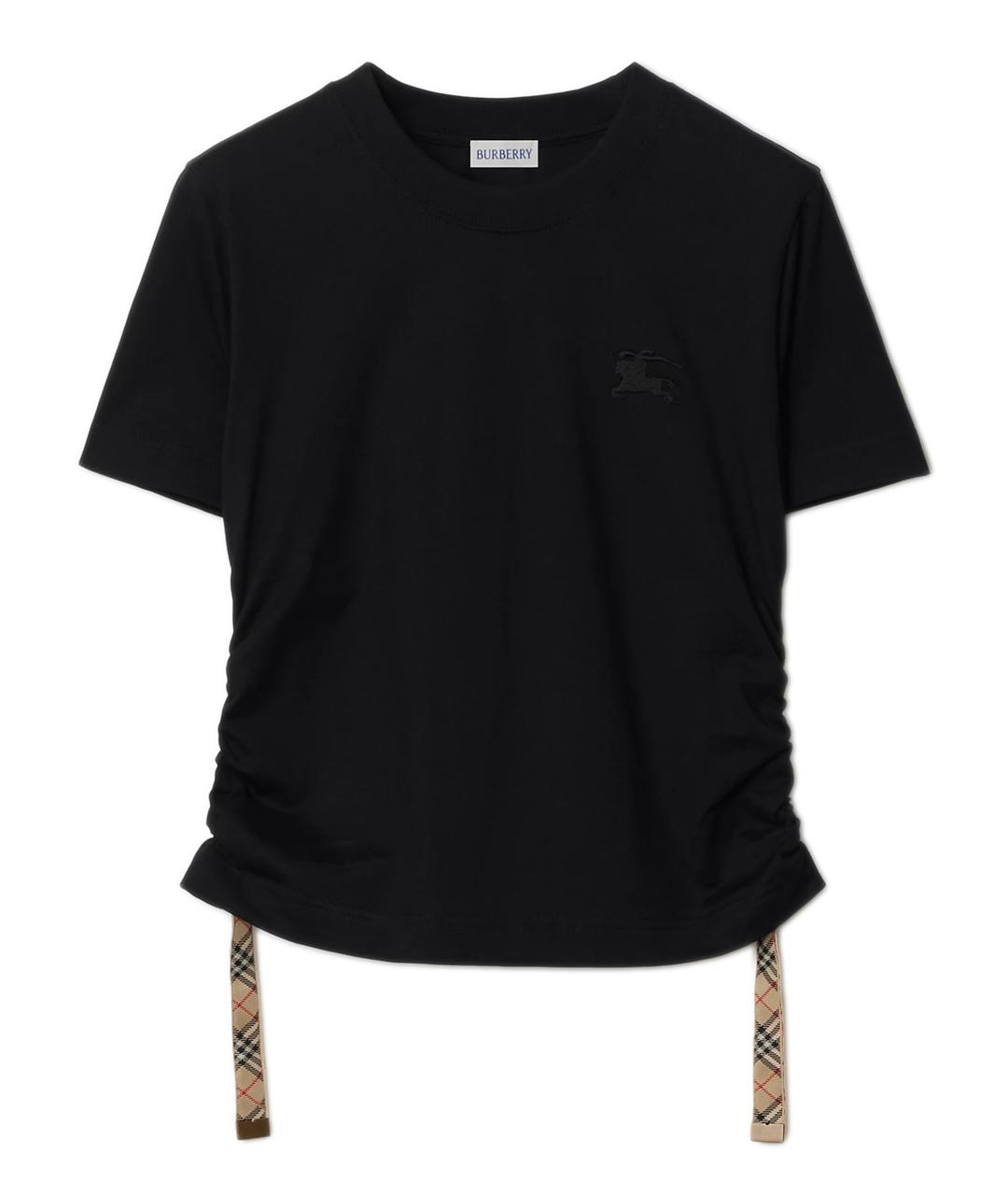 BURBERRY Черная хлопковая футболка, фото 1