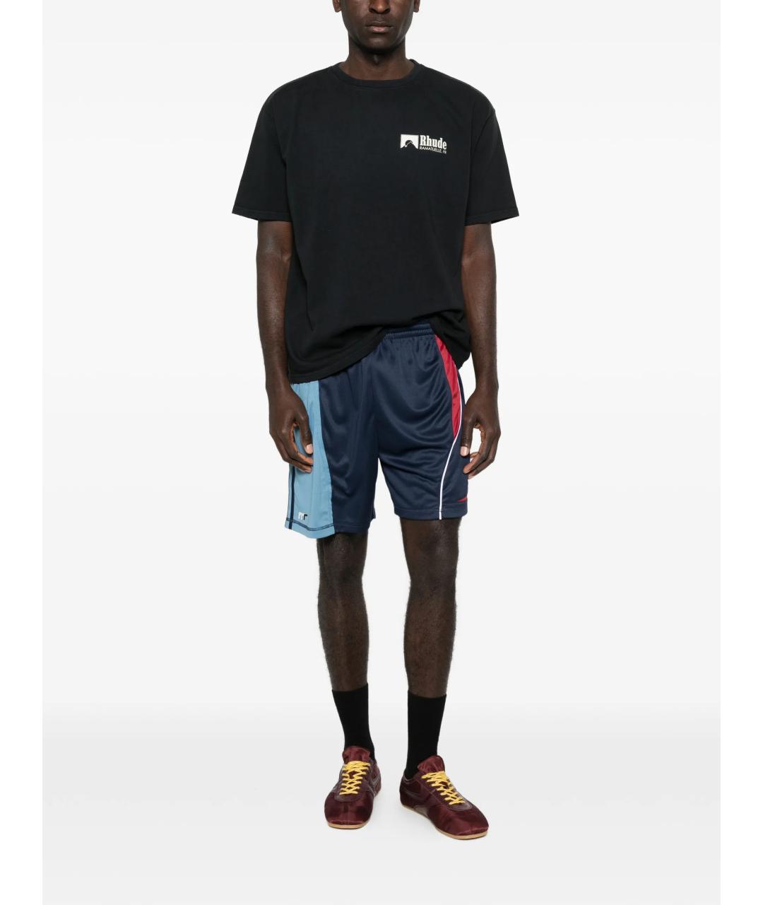 RHUDE Черная хлопковая футболка, фото 2