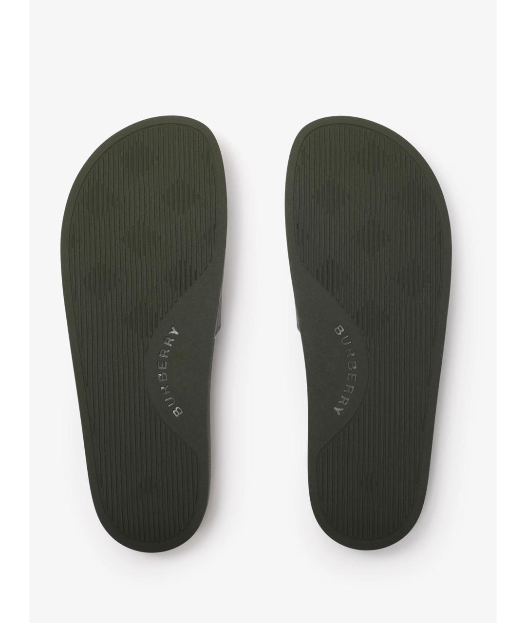 BURBERRY Зеленые шлепанцы, фото 5