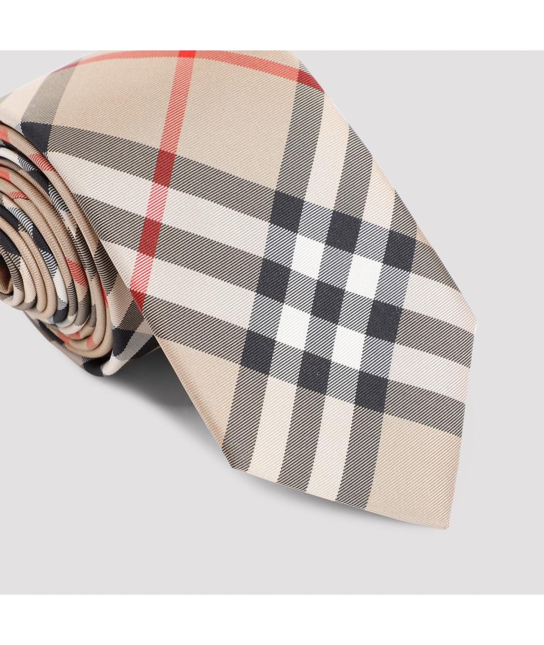 BURBERRY Бежевый шелковый галстук, фото 4