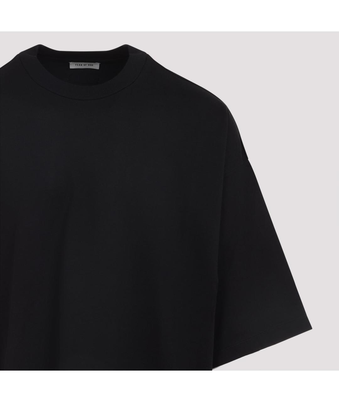 FEAR OF GOD Черная хлопковая футболка, фото 3