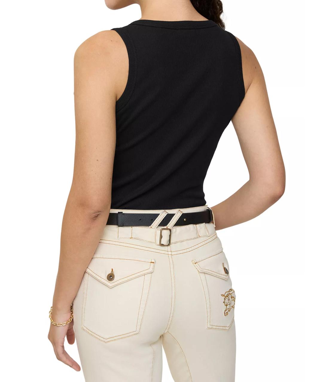 BURBERRY Черная хлопковая майка, фото 3