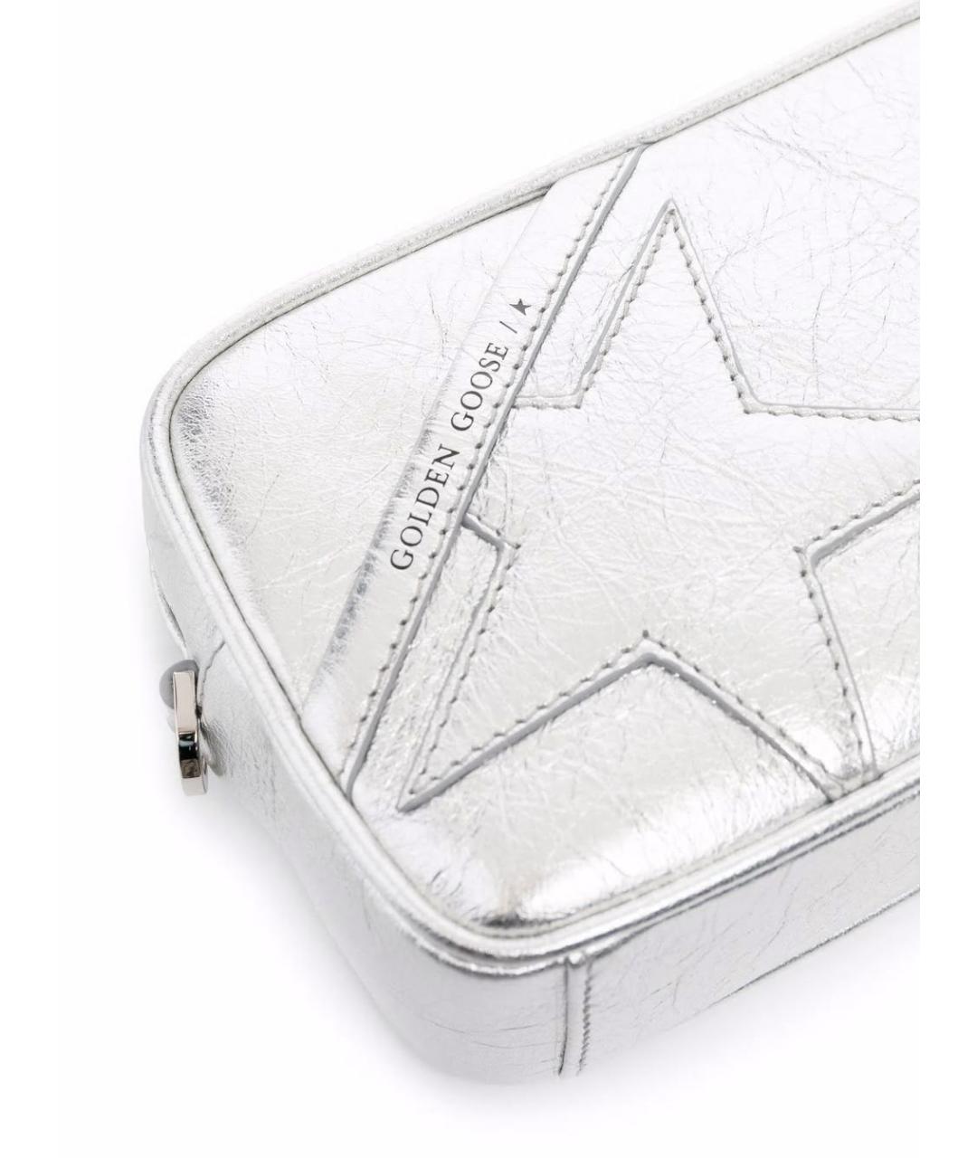 GOLDEN GOOSE DELUXE BRAND Серебряная кожаная сумка через плечо, фото 5