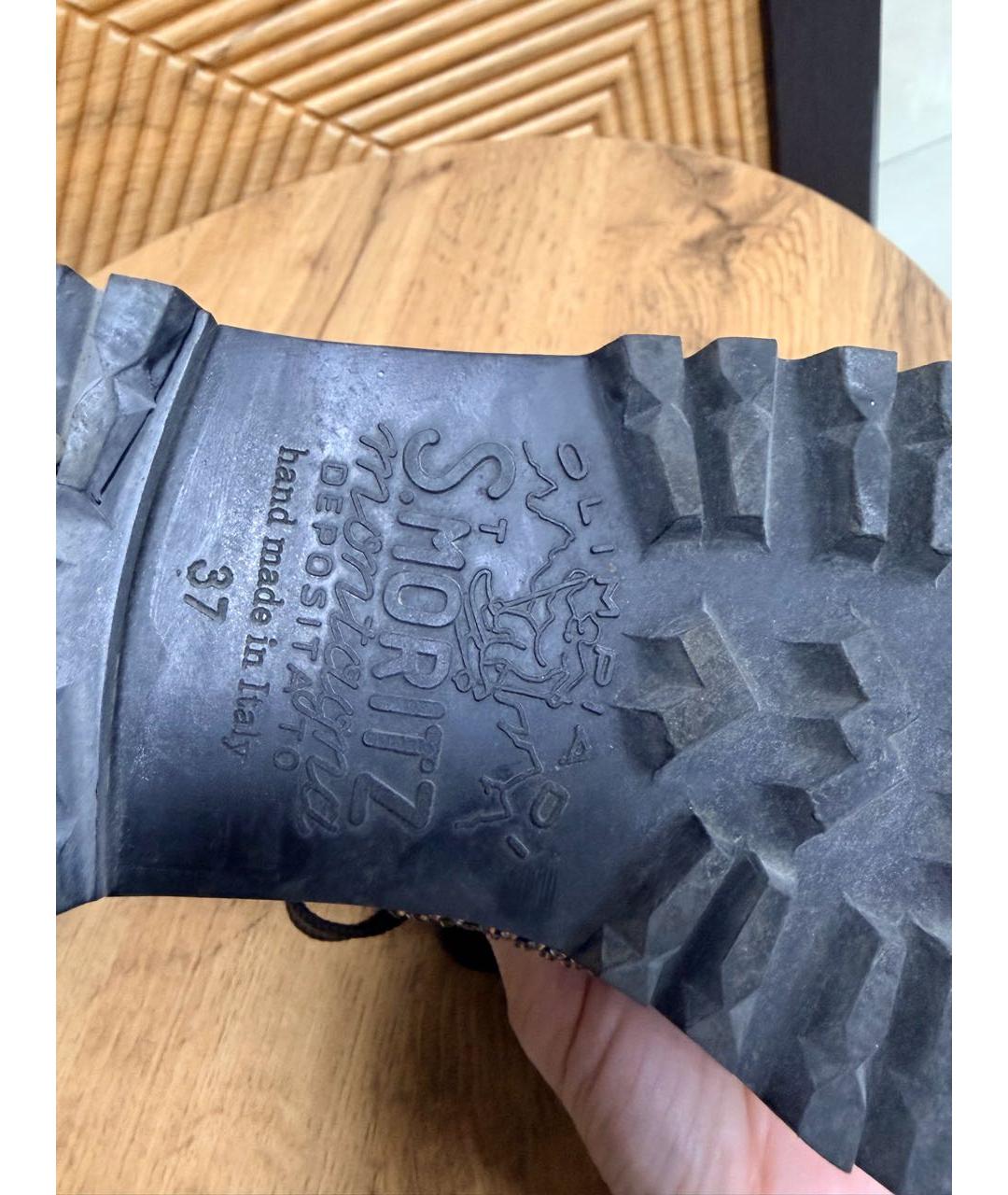 LE SILLA Антрацитовые замшевые ботинки, фото 7