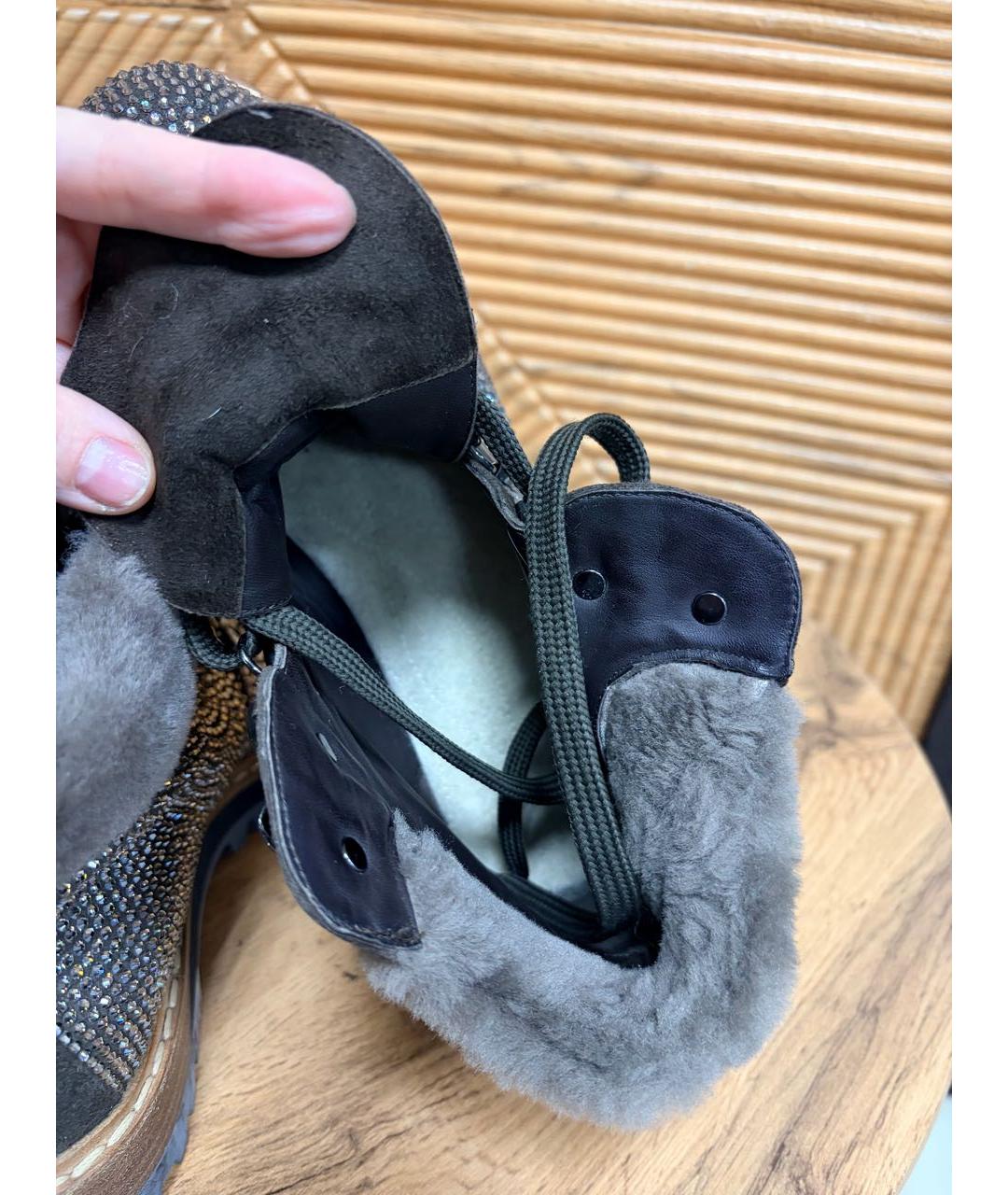 LE SILLA Антрацитовые замшевые ботинки, фото 6