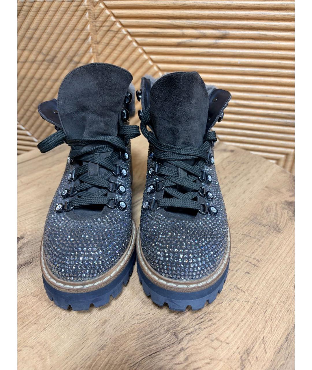 LE SILLA Антрацитовые замшевые ботинки, фото 2