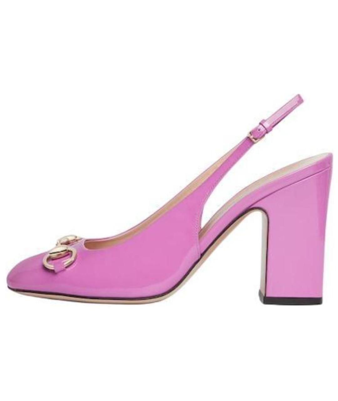 GUCCI Розовые кожаные туфли, фото 2