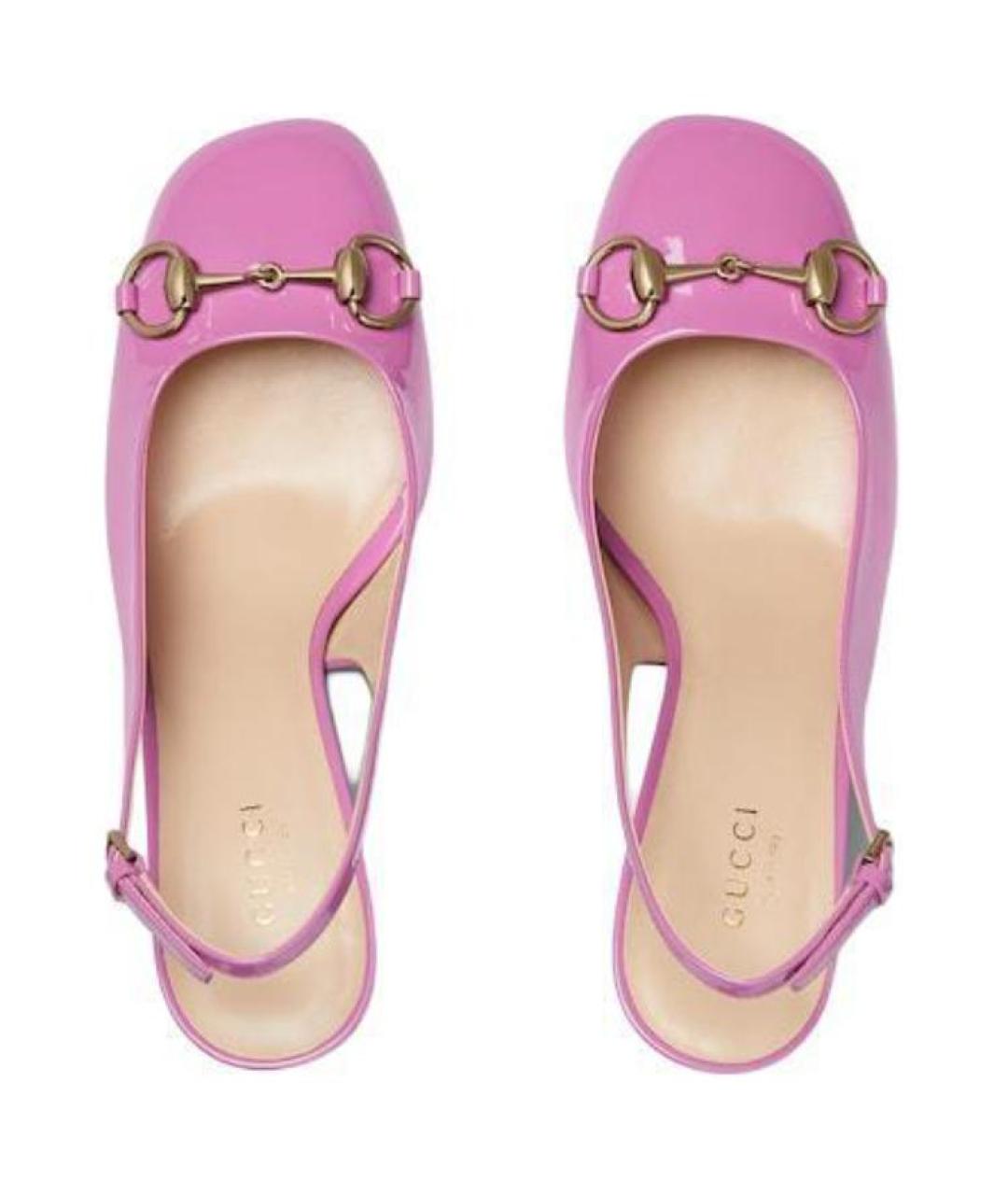 GUCCI Розовые кожаные туфли, фото 4