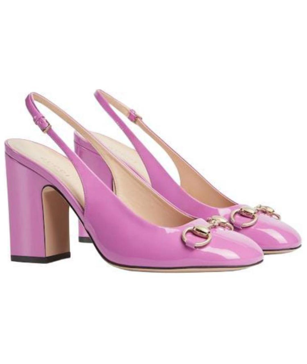 GUCCI Розовые кожаные туфли, фото 3