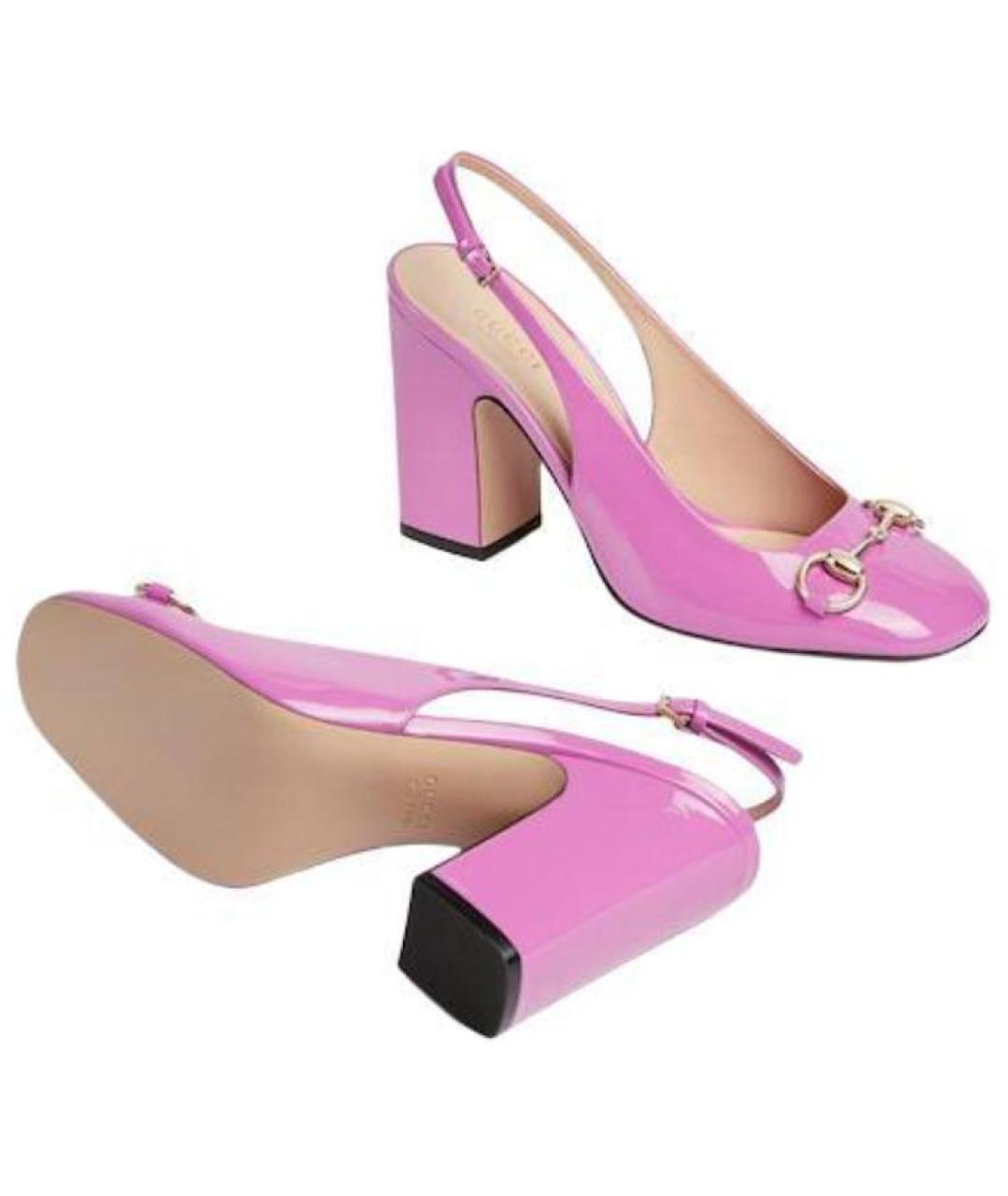 GUCCI Розовые кожаные туфли, фото 6