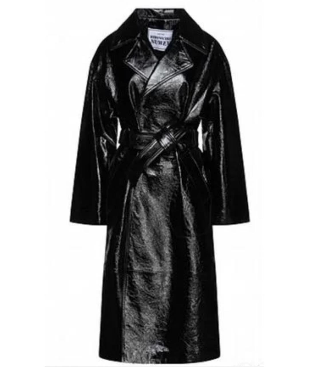 TRUSSARDI Черный кожаный тренч/плащ, фото 3