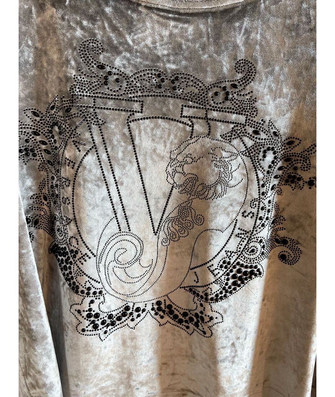 VERSACE JEANS COUTURE Серебрянный велюровый джемпер / свитер, фото 2