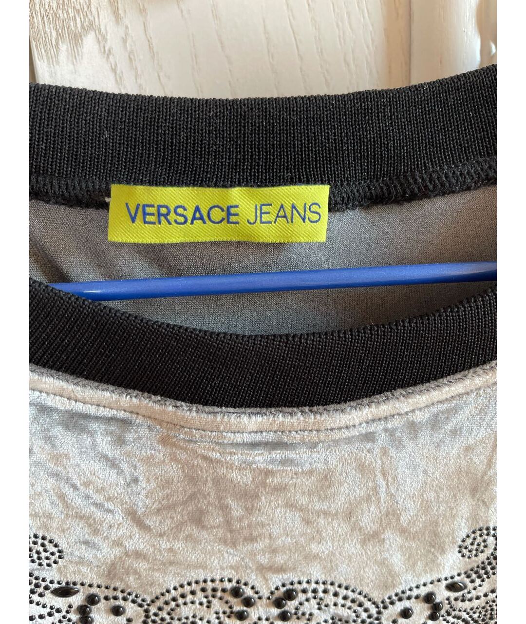 VERSACE JEANS COUTURE Серебрянный велюровый джемпер / свитер, фото 3