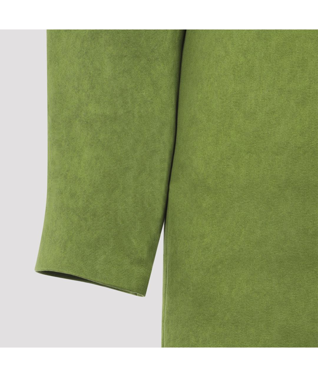 SAINT LAURENT Зеленые шелковое платье, фото 4