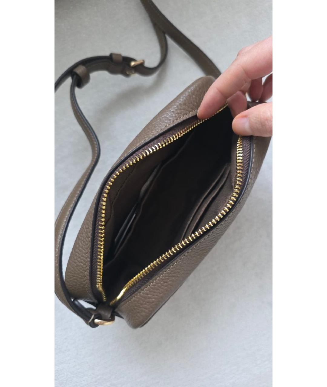 COACH Коричневая кожаная сумка через плечо, фото 8