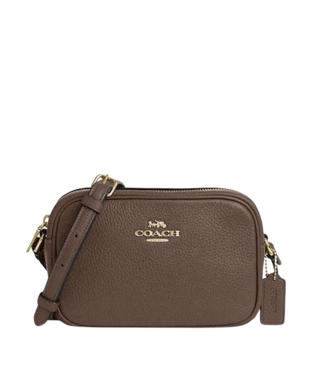 COACH Коричневая кожаная сумка через плечо, фото 1