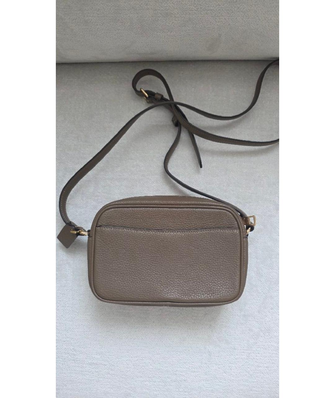 COACH Коричневая кожаная сумка через плечо, фото 6