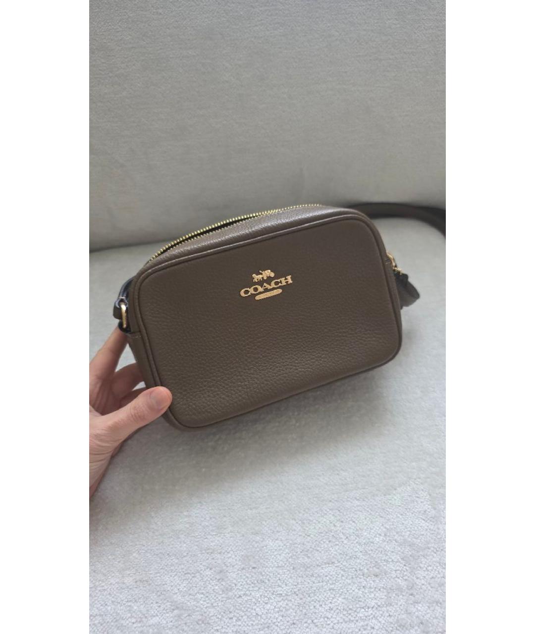 COACH Коричневая кожаная сумка через плечо, фото 9