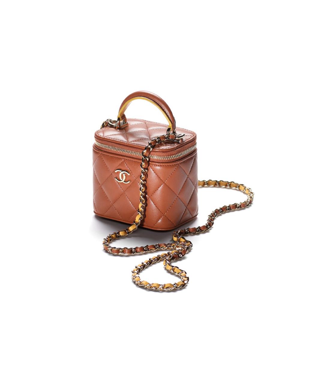 CHANEL Коричневая кожаная сумка через плечо, фото 2