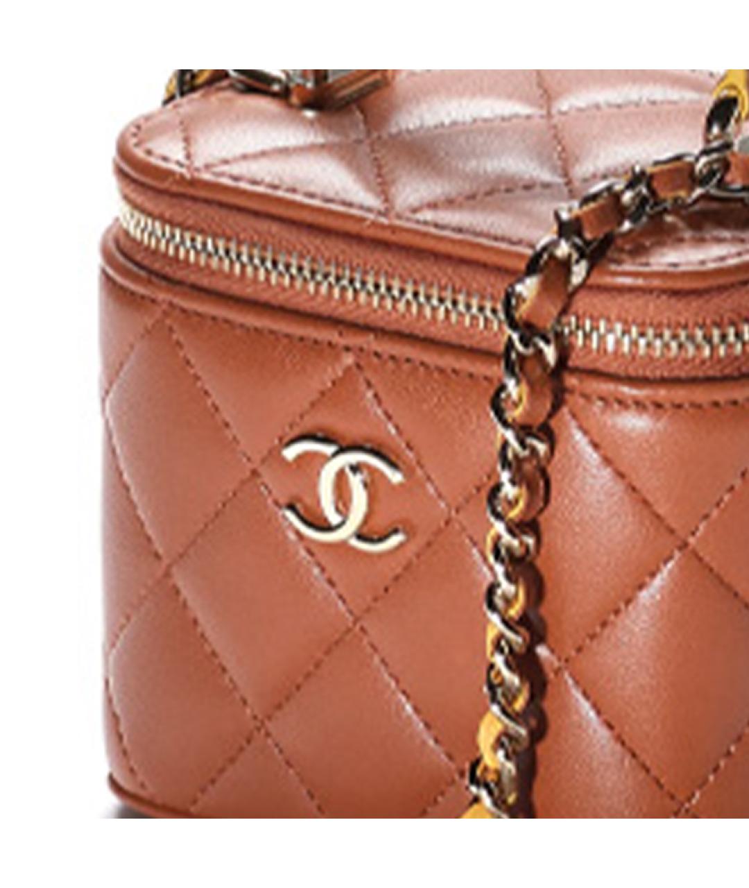 CHANEL Коричневая кожаная сумка через плечо, фото 5