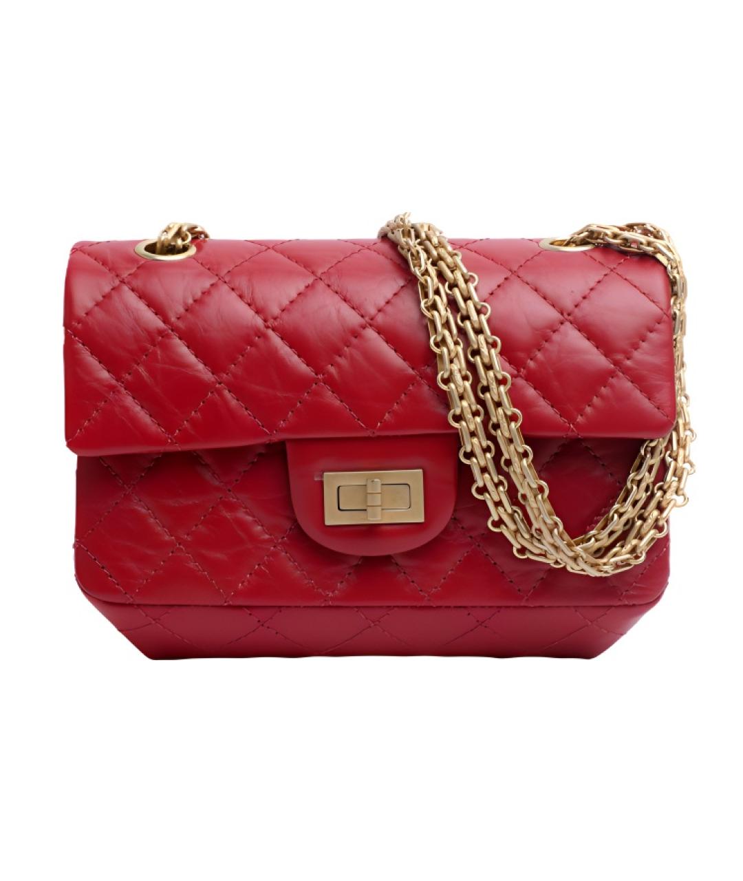 CHANEL Красная кожаная сумка через плечо, фото 1