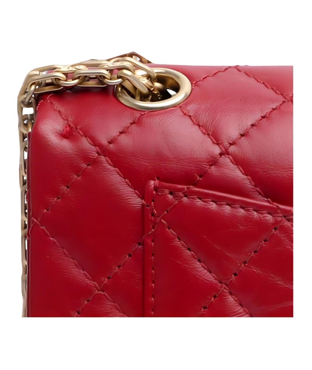 CHANEL Красная кожаная сумка через плечо, фото 4