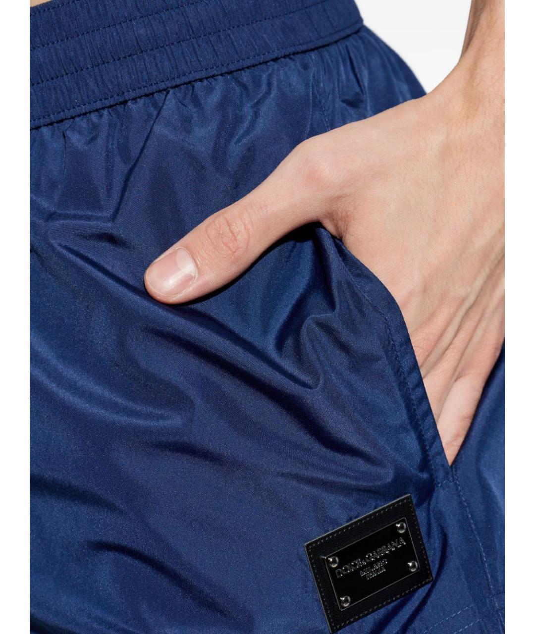 DOLCE&GABBANA Синие полиэстеровые шорты, фото 4