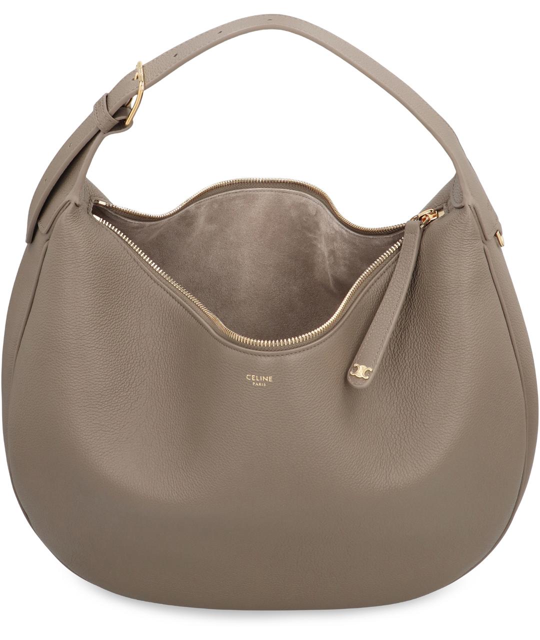 CELINE Серая кожаная сумка через плечо, фото 5