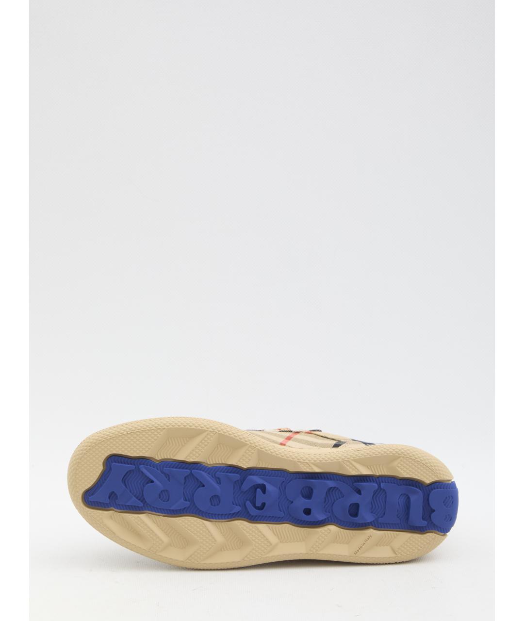 BURBERRY Бежевые низкие кроссовки / кеды, фото 4