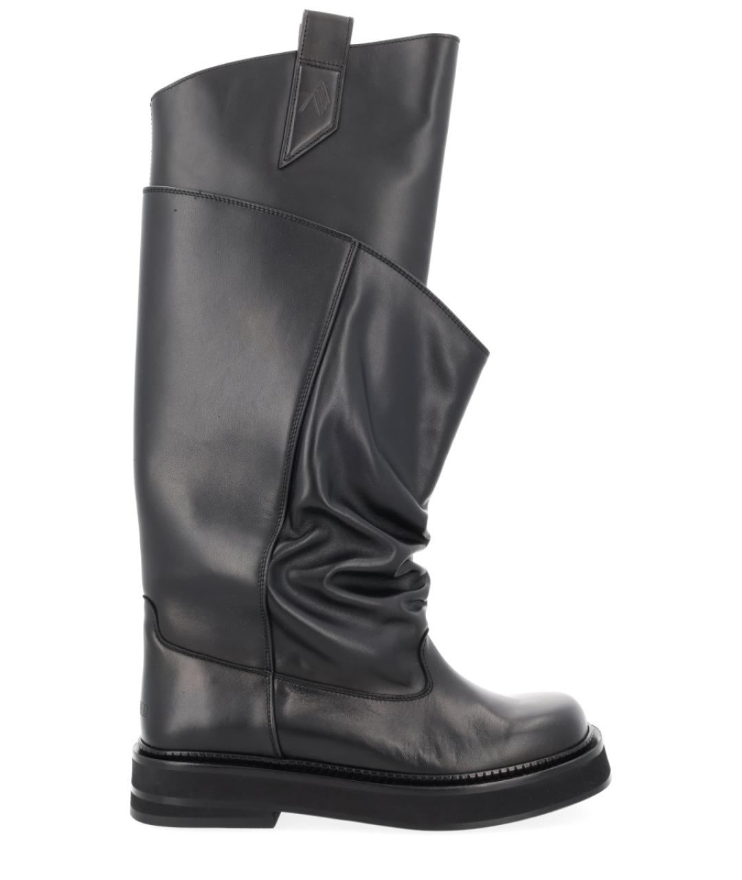 THE ATTICO Черные кожаные сапоги, фото 1