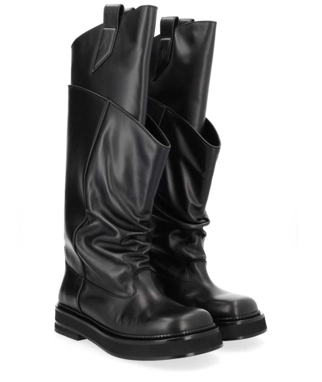 THE ATTICO Черные кожаные сапоги, фото 2