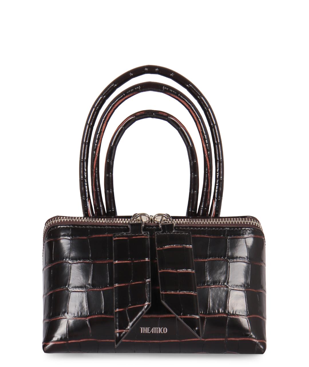 THE ATTICO Коричневая кожаная сумка тоут, фото 1