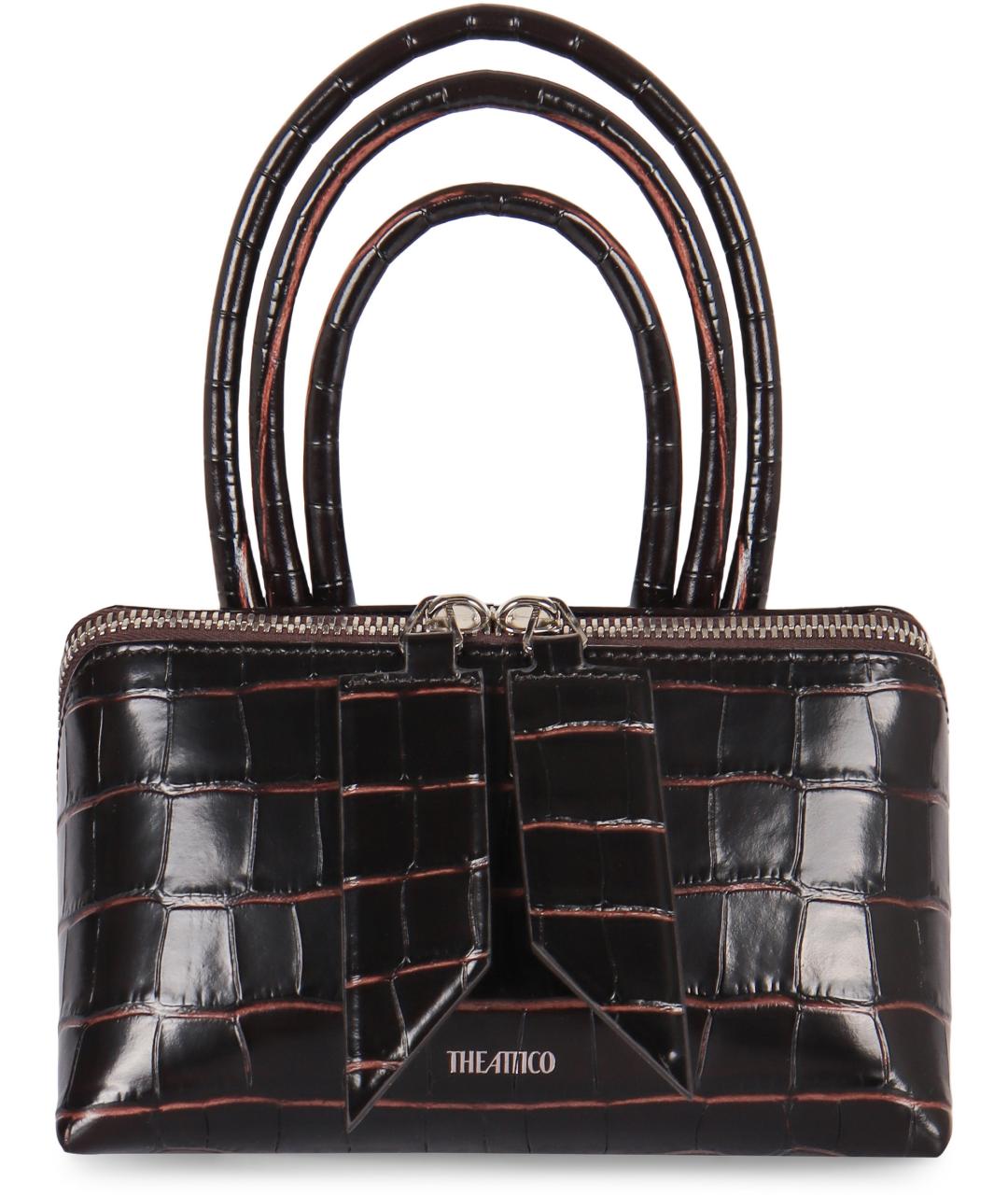 THE ATTICO Коричневая кожаная сумка тоут, фото 2