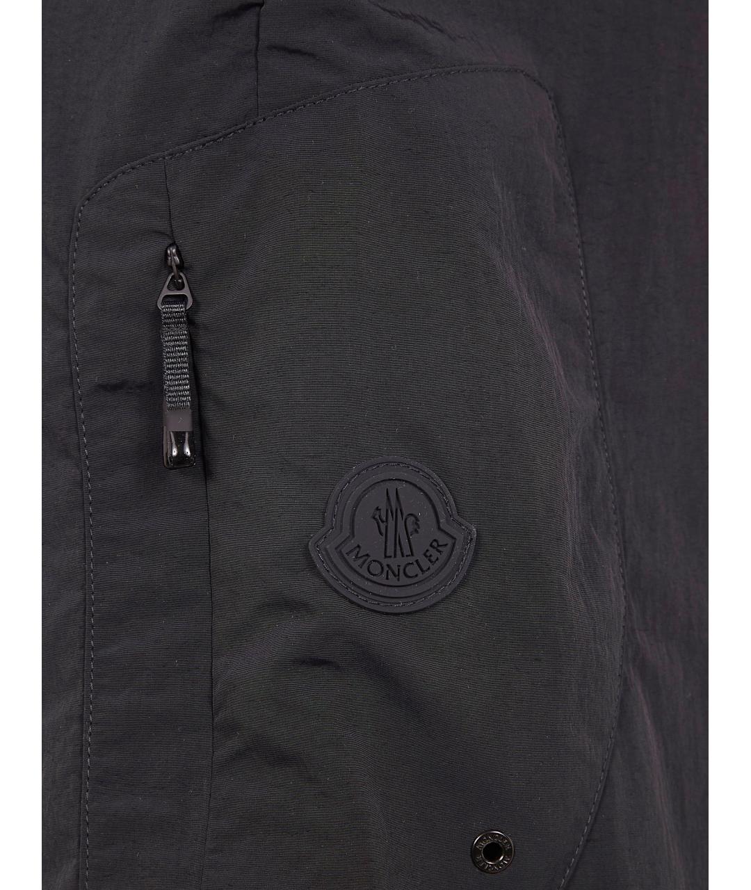 MONCLER Черные полиамидовые шорты, фото 3