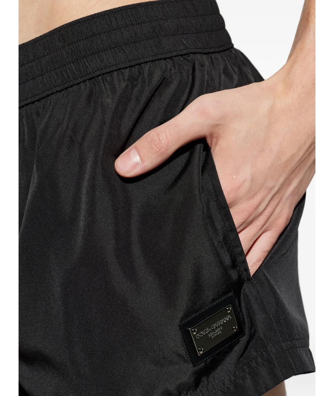 DOLCE&GABBANA Черные полиэстеровые шорты, фото 4
