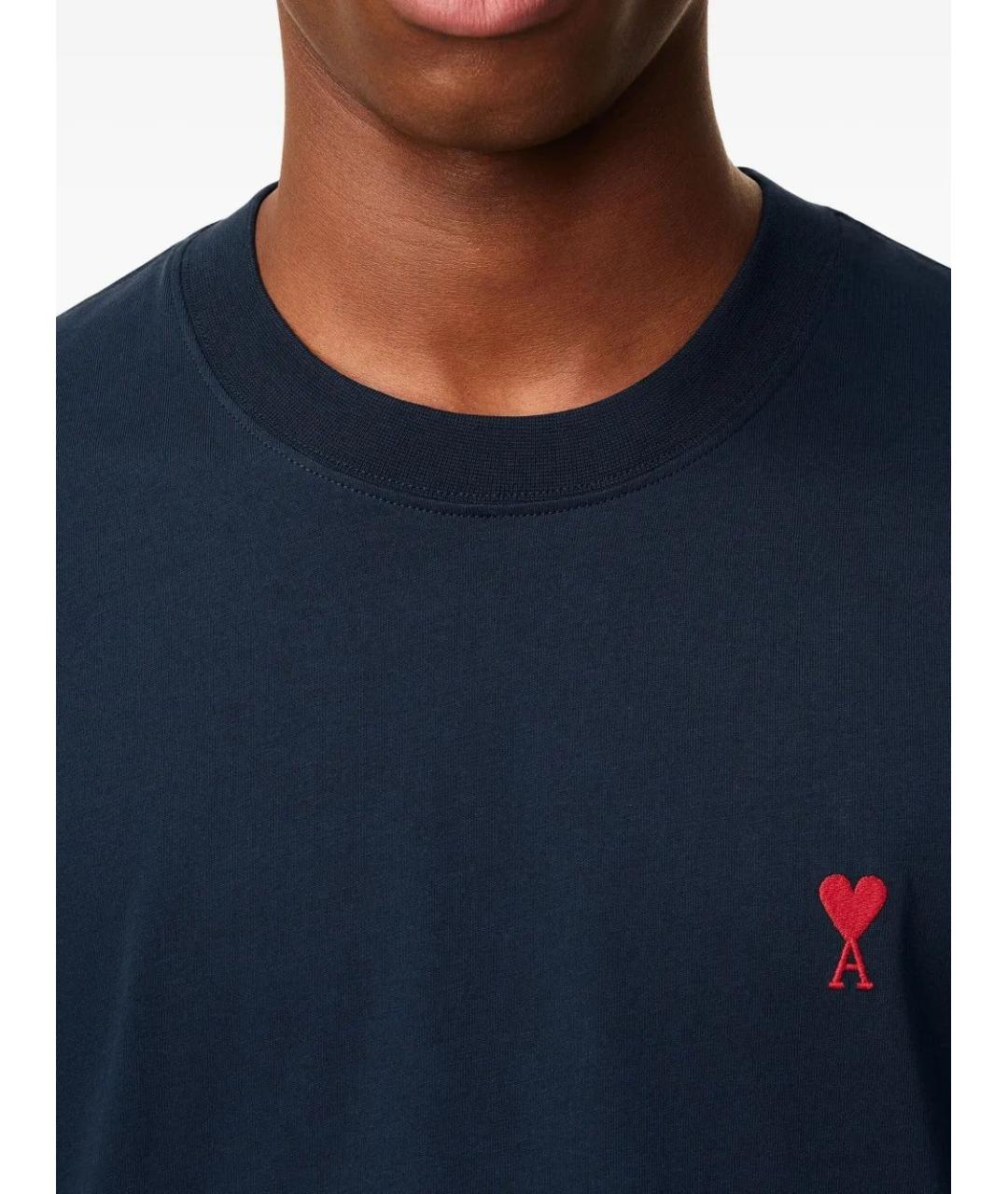 Ami Paris Синяя хлопковая футболка, фото 5