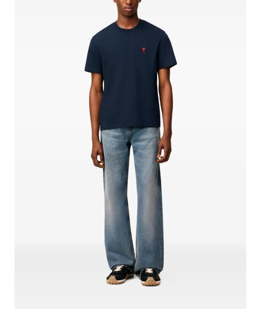 Ami Paris Синяя хлопковая футболка, фото 3