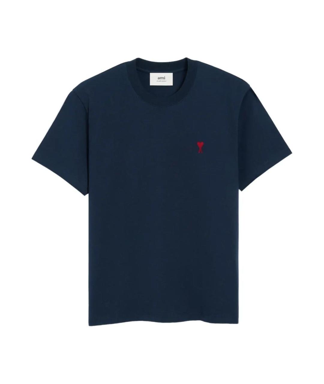 Ami Paris Синяя хлопковая футболка, фото 1
