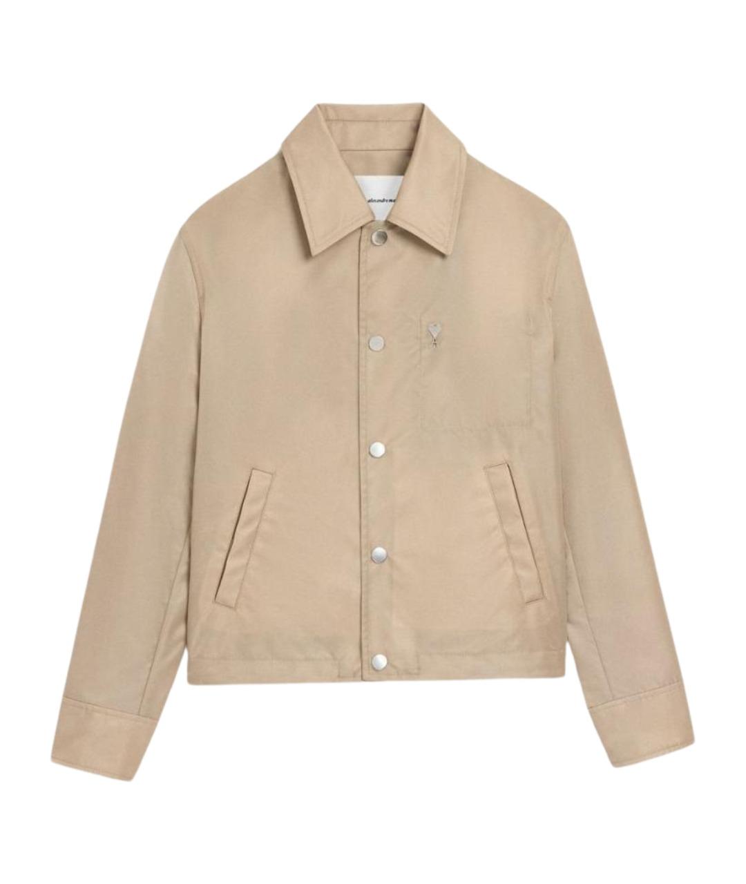 Ami Paris Бежевая полиамидовая куртка, фото 1