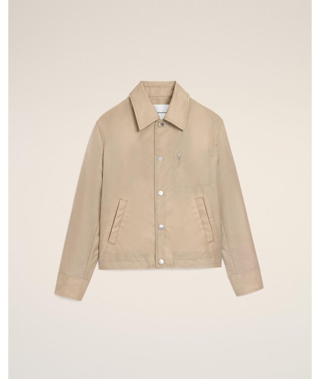 Ami Paris Бежевая полиамидовая куртка, фото 5