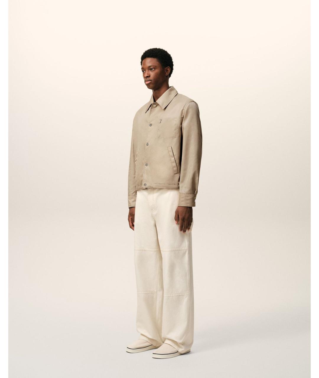 Ami Paris Бежевая полиамидовая куртка, фото 3