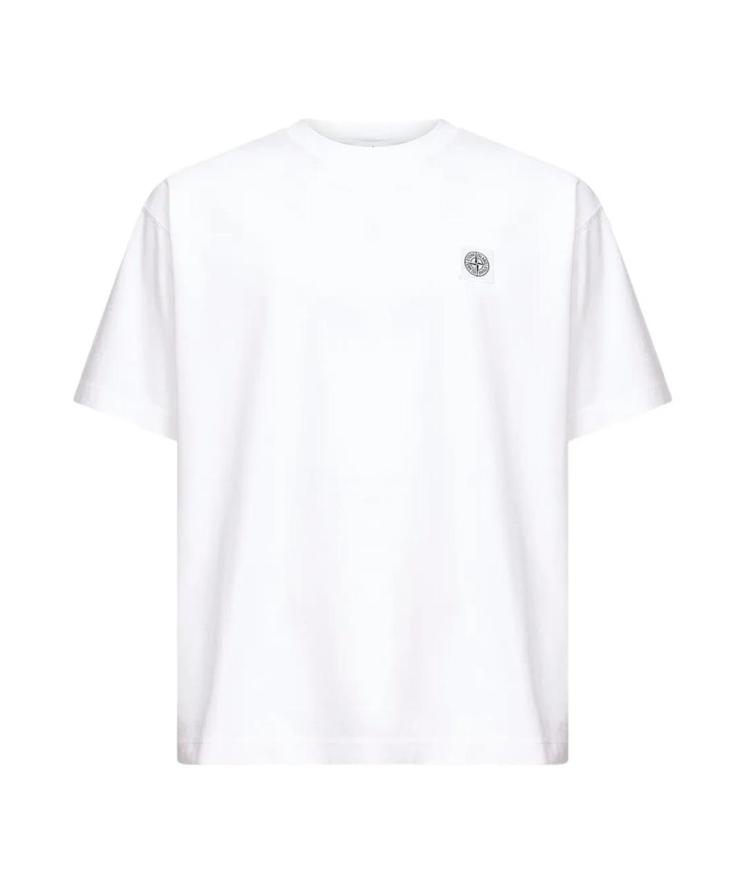 STONE ISLAND Белая хлопковая футболка, фото 1