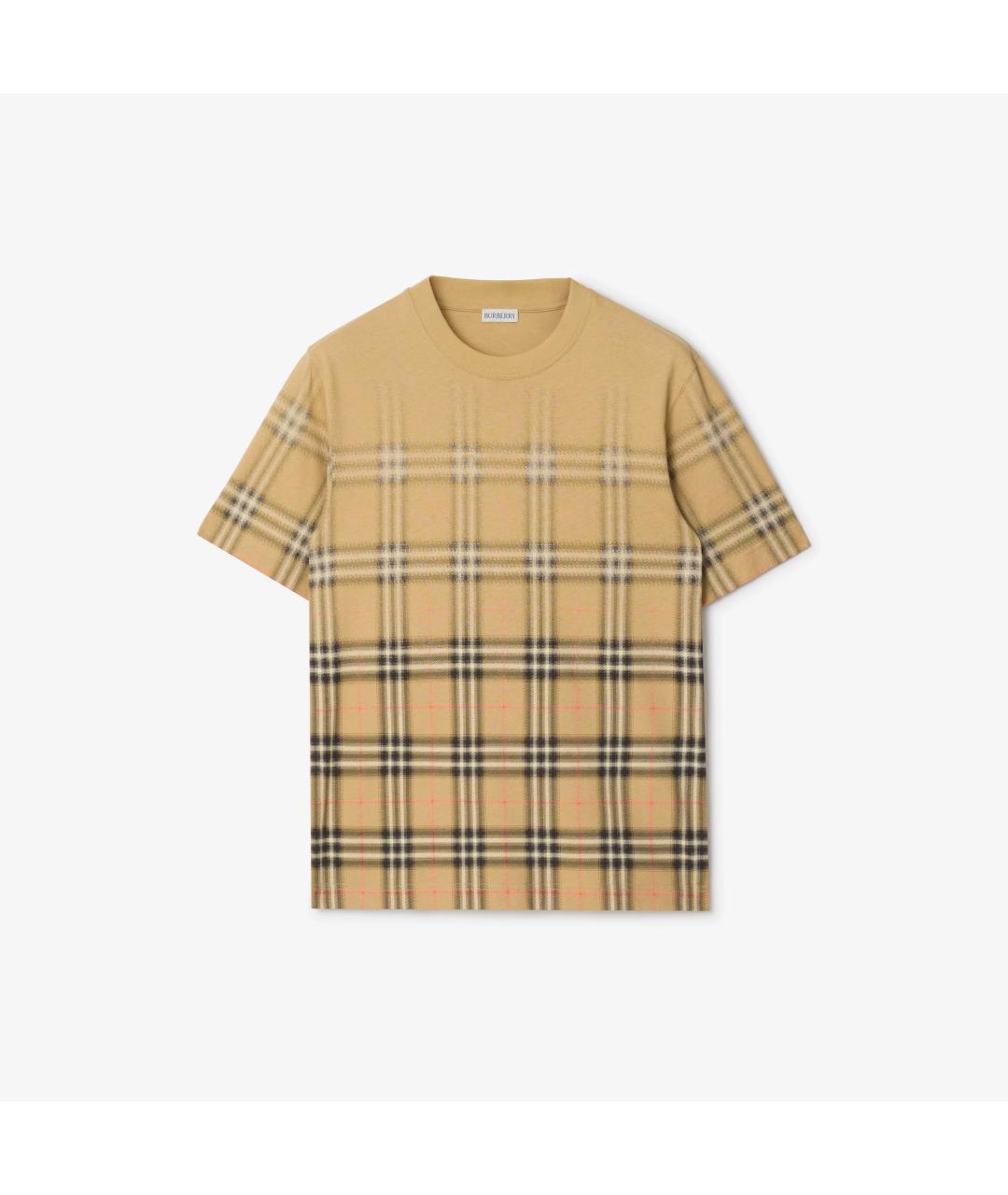 BURBERRY Бежевая хлопковая футболка, фото 6