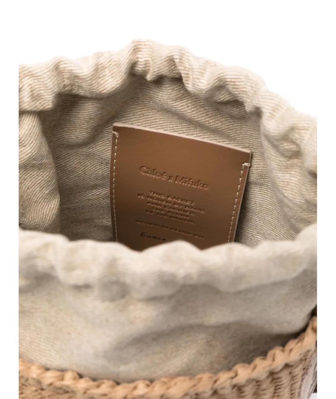 CHLOE Бежевая пелетеная сумка тоут, фото 5