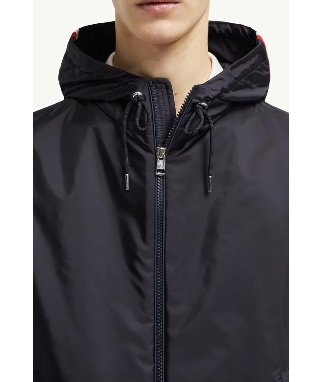 MONCLER Темно-синяя полиамидовая куртка, фото 5