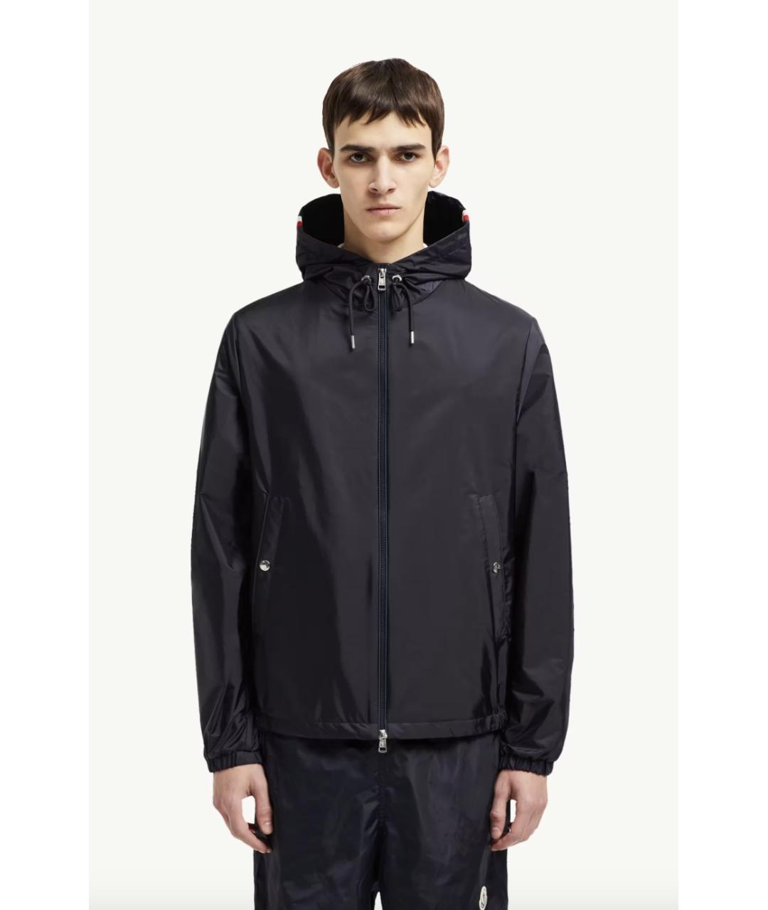 MONCLER Темно-синяя полиамидовая куртка, фото 4