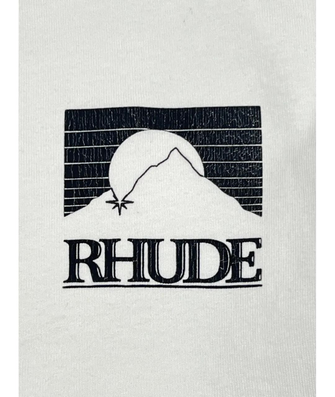 RHUDE Белая хлопковая футболка, фото 4