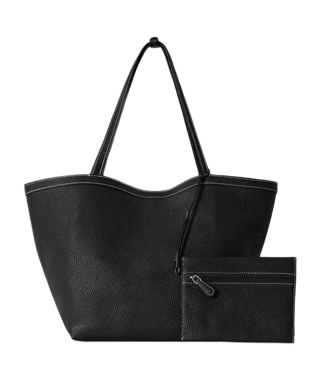 THE ROW Черная кожаная сумка тоут, фото 2