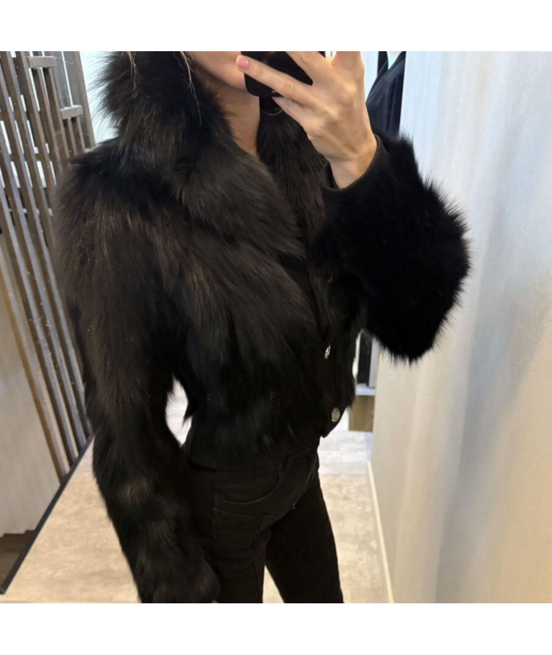 VERSACE JEANS COUTURE Черная меховая шуба, фото 7