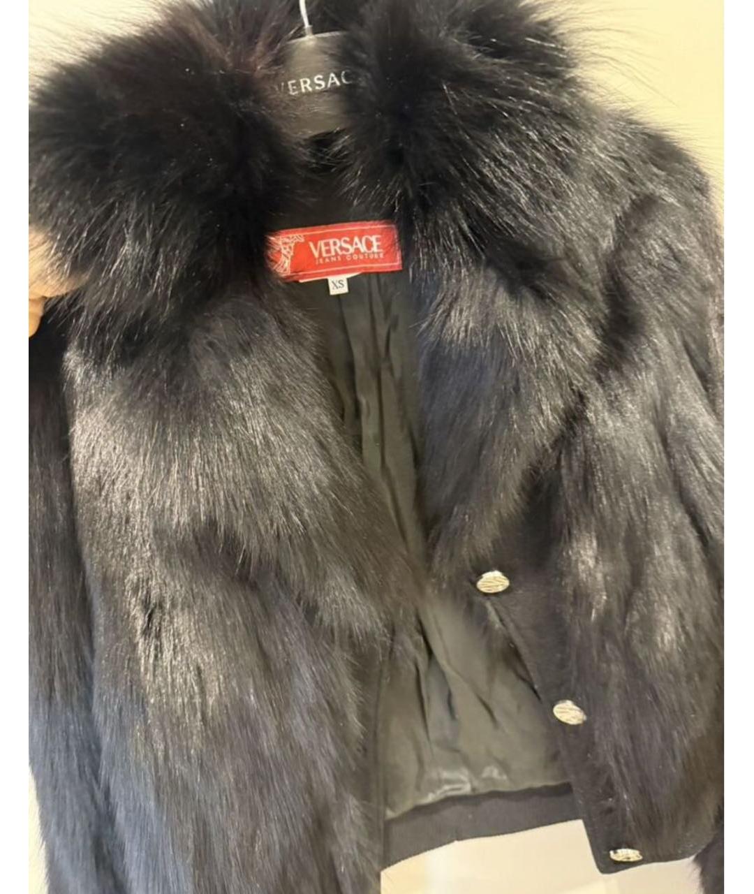 VERSACE JEANS COUTURE Черная меховая шуба, фото 5